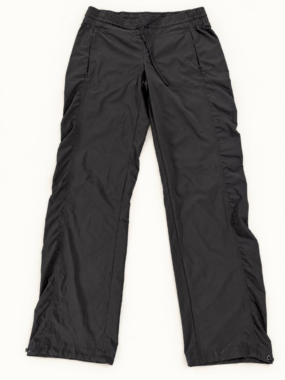 Athleta Charcoal Lightweight Travel Pants Cinch Hems Drawstring Size 4